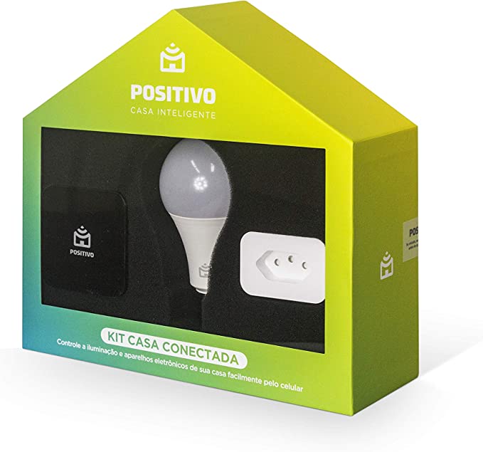 Kit Casa Conectada Positivo Casa Inteligente, sua casa mais inteligente, contém 3 itens (1x Smart Controle Universal, 1x Smart Plug Wi-Fi, 1x Smart Lâ na Amazon