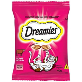 4 Unidades Petisco Para Gatos Dreamies Carne Adultos 40g na Amazon