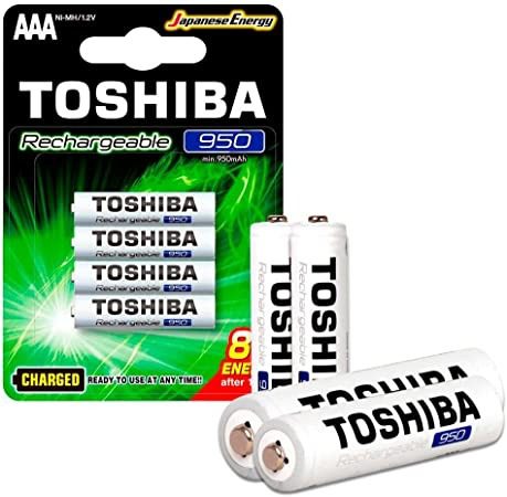 Pilha Recarregável AAA 1,2V 950mAh TNH3GAE TOSHIBA (Cartela com 4 unid.) na Amazon