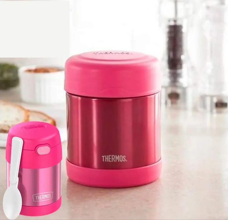 Pote de comida Thermos Funtainer 295ml, rosa na Amazon