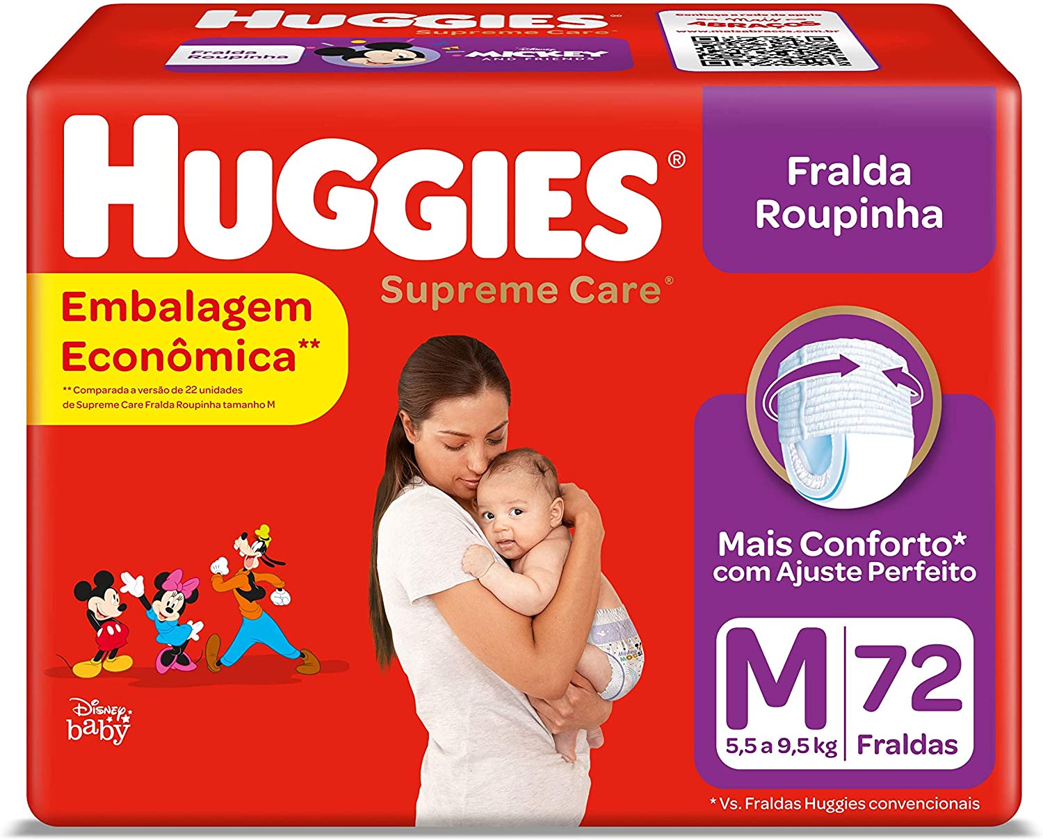 Fralda Huggies Supreme Care Roupinha Tam M – 72 Unidades na Amazon