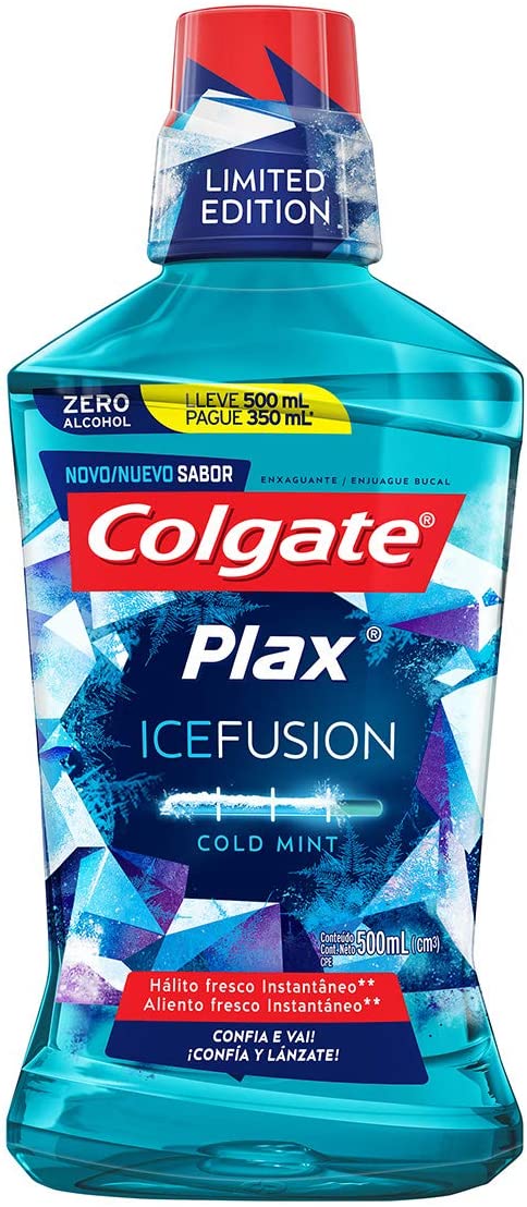 2 Unidades – Enxaguante Bucal Colgate Plax Ice Fusion Cold Mint 500ml na Amazon