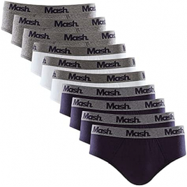 Kit 10 Cuecas Slip Algodão Mash - Masculino na Amazon