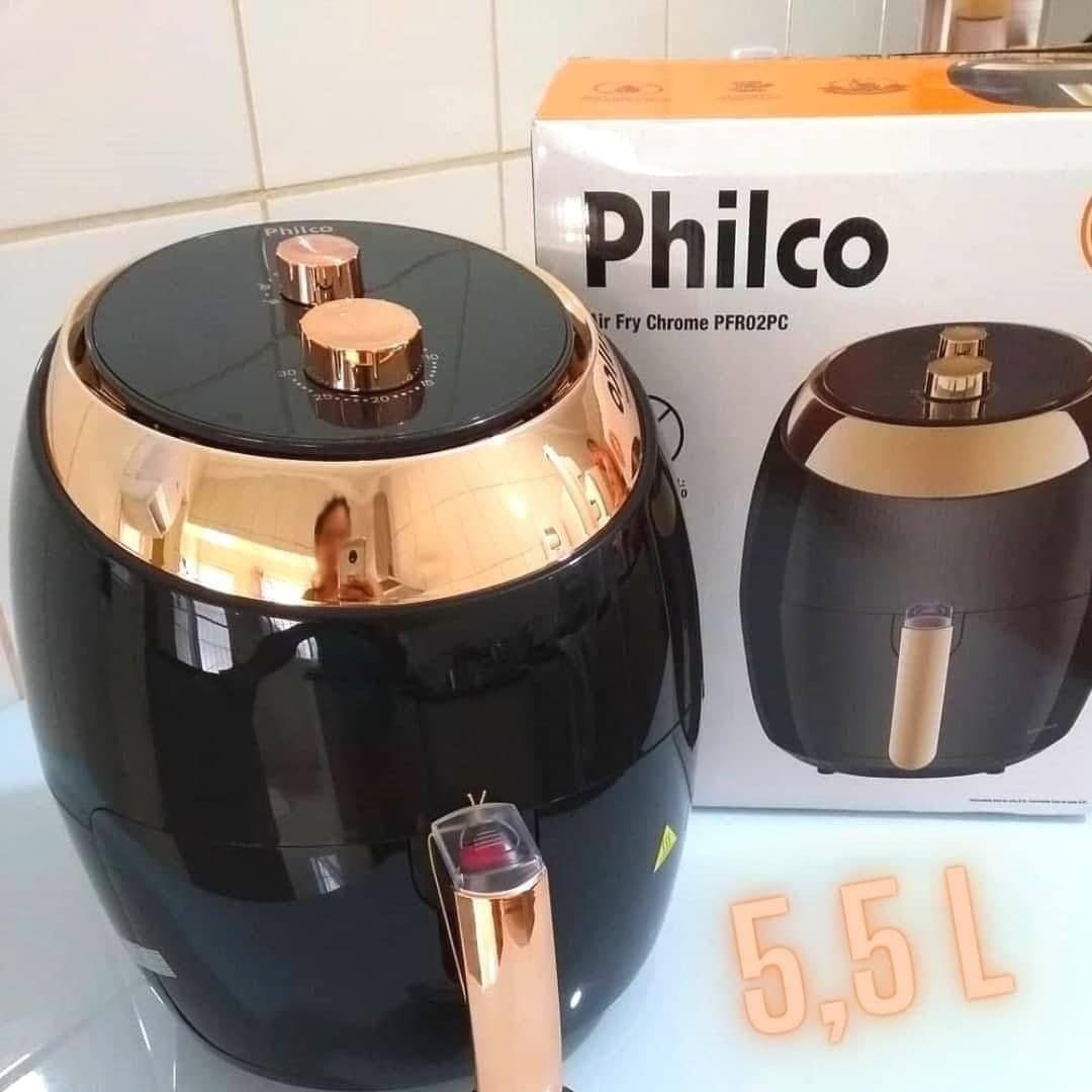 Fritadeira Sem Óleo – Air Fryer Philco Chrome 5,5 Litros Preta Com Timer na Americanas