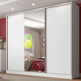 Guarda-Roupa Casal 100% MDF Madesa Royale 3 Portas de Correr com Espelho na Loja Madesa