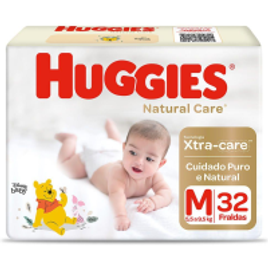 Fralda Huggies Natural Care Mega Tamanho M - 32 Unidades na Casas Bahia