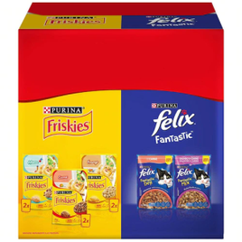 Pack Ração Úmida para Gatos Adultos Purina Felix Fantastic Mix Salmão e Molho Sabor Carne 85g - 8 Sachês na Casas Bahia