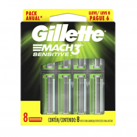 Carga Para Aparelho De Barbear Gillette Mach3 Sensitive - 8 Unidades na Amazon