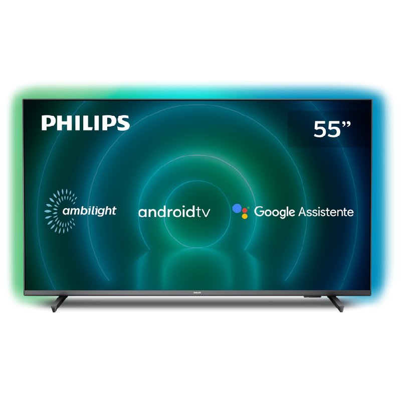 Smart TV Philips 55″ Ambilight 4K UHD LED 55PUG7906/78 Dolby Atmos na Girafa