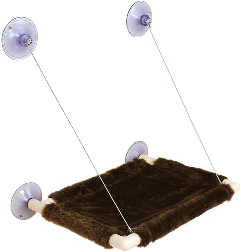 Cama de Janela para Gatos, Gatton Cama Suspensa de Janela para Gatos, Cama para Gatos, Prateleira para Gatos, Catbed Média Pelúcia Chocolate na Amazon
