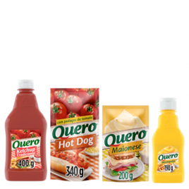 Kit Hot Dog Quero Ketchup 400g + Mostarda 190g + Maionese sachê 200g+ Molho Hot Dog 340g na Casas Bahia