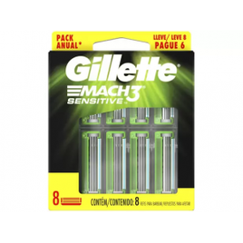 3 Pacotes Carga Gillette Mach3 Sensitive (Total 24 unidades) na Magazine Luiza