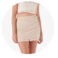 Saia Curta Fios Metalizados - Dourado - Tam. 10 na Riachuelo