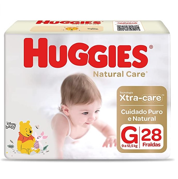 Fralda Huggies NATURAL CARE (P 36un./M 32un./G 28un./XG 24un./XXG 24un.) na Amazon