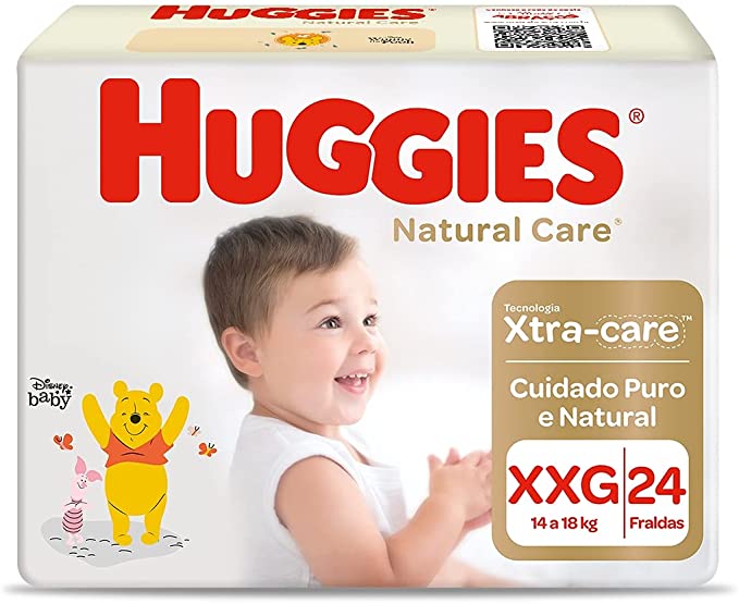 Fralda Huggies NATURAL CARE XXG 24 unidades na Amazon