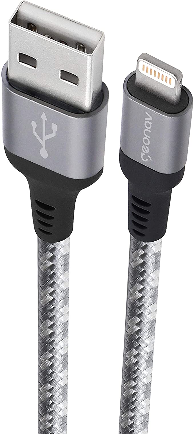 Cabo iPhone, iPad, iPod Lightning conector original Mfi Apple, nylon trançado, 1.5MT, Titanium, LIGH10T, Geonav na Amazon