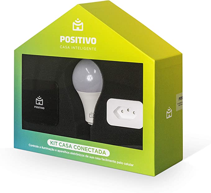 Kit Casa Conectada Positivo Casa Inteligente, sua casa mais inteligente, contém 3 itens (1x Smart Controle Universal, 1x Smart Plug Wi-Fi, 1x Smart Lâ na Amazon