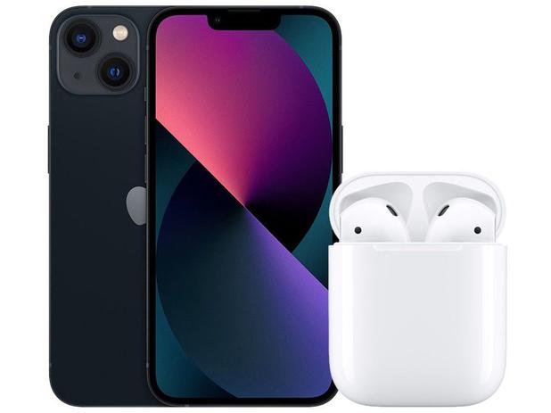 Apple iPhone 13 128GB Meia-noite Tela 6,1” 12MP – iOS + AirPods Apple com Estojo de Recarga – Magazine na Magazine Luiza
