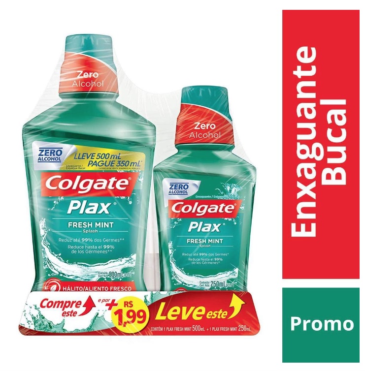 Enxaguante Bucal Colgate Plax Fresh Mint 500ml – Colgate Plax IceFusion 250ml na Amazon