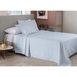 Jogo de Cama Solteiro Camesa Essencial Neo em Algodão 180 Fios com 3 peças - Azul na Casas Bahia