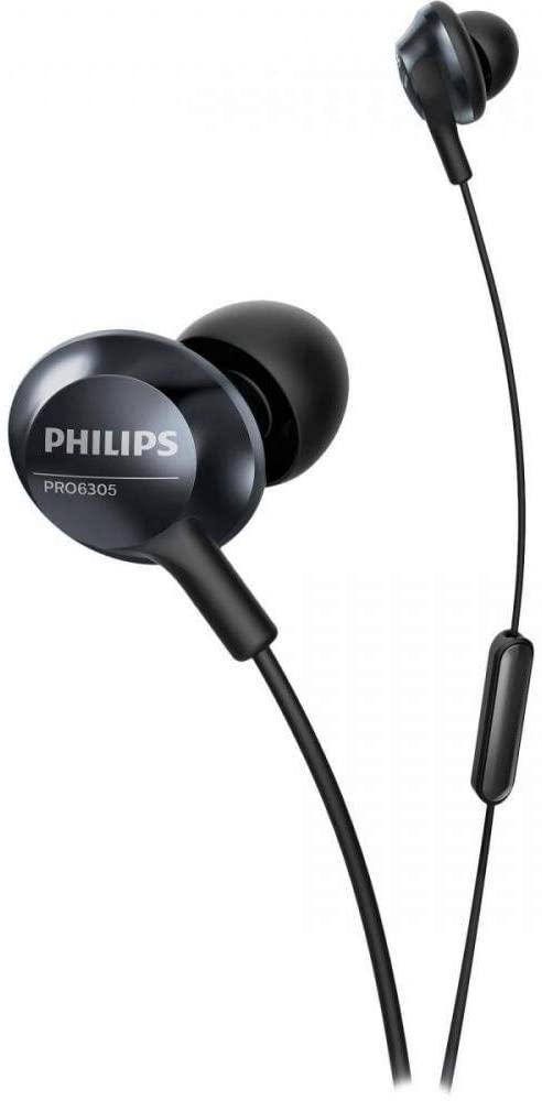 Fone de ouvido Philips com alta definição de som Hi-Res e microfone no cabo na cor preto PRO6305BK/00 na Amazon