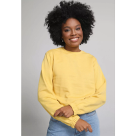 Blusa de Moletom Flanelada Fechada FiveBlu Lisa - Feminina na Kanui