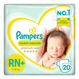 Fraldas Pampers Recém-Nascido Premium Care RN - 20 Unidades na Extra