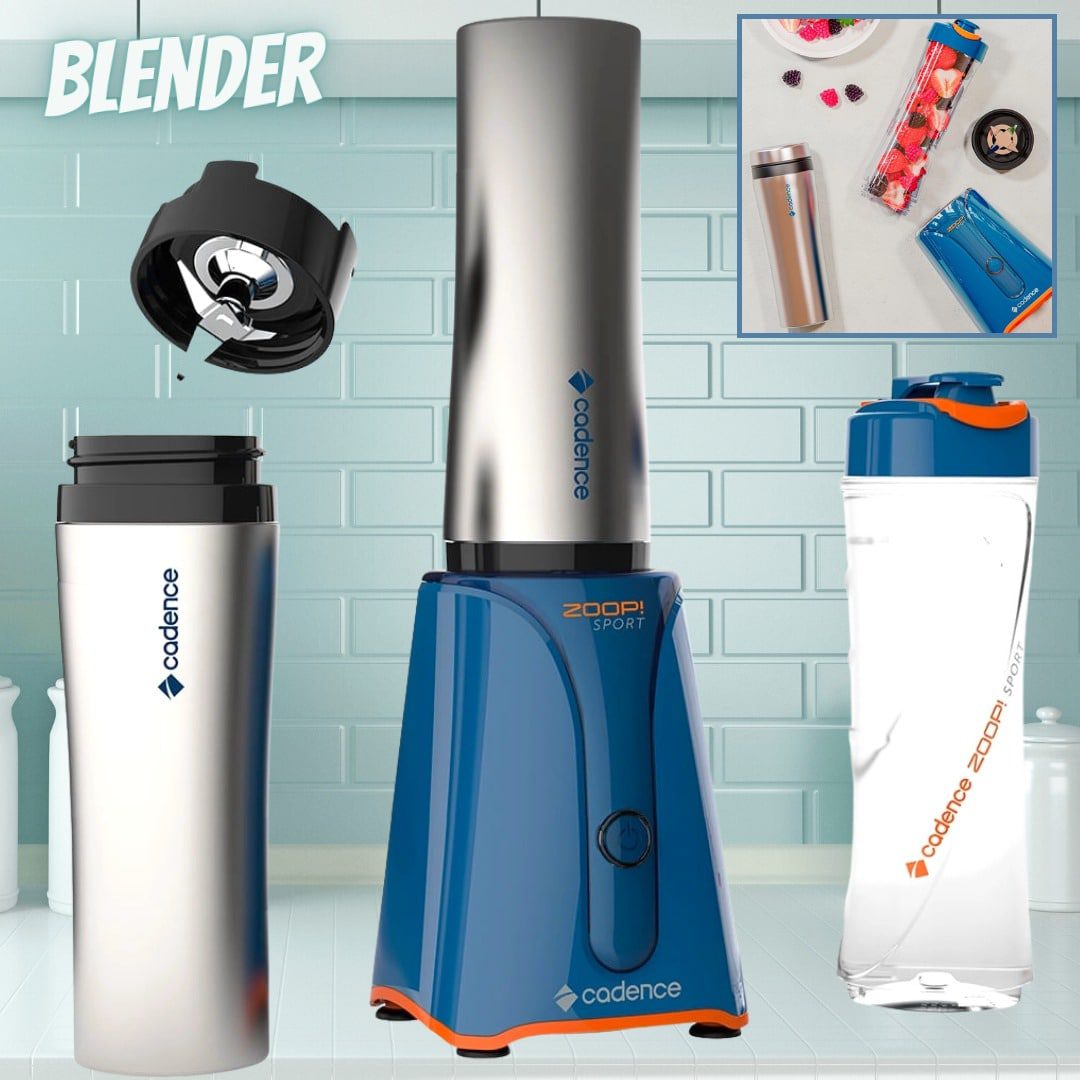 Blender Zoop Sport Inox Cadence com 2 Jarras na Americanas