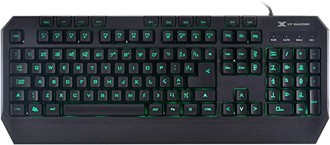 TECLADO USB GAMER DRACO COM MACROS, MULTIMIDIA LED 3 CORES CABO 1.8 METROS ABNT2 PRETO – GT400 – VINIK na Amazon