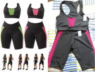 Kit 2 Conjuntos Top + Bermuda Tela Suplex Fitness na Amazon