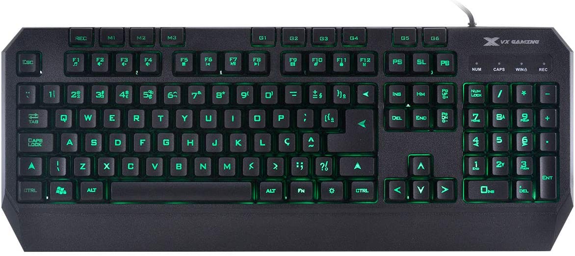 TECLADO USB GAMER DRACO COM MACROS, MULTIMIDIA LED 3 CORES CABO 1.8 METROS ABNT2 PRETO – GT400 – VINIK na Amazon