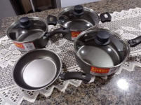 Jogo de Panelas Eirilar Antiaderente de Alumínio – Grafite 4 Peças na Magazine Luiza