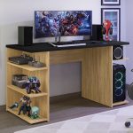 Mesa para Computador Gamer Escrivaninha 9409 Madesa – Carvalho/preto na Amazon