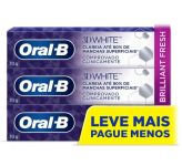 Creme Dental Clareador Oral-B 3D White Brilliant Fresh 70g – 3 Unidades na Amazon