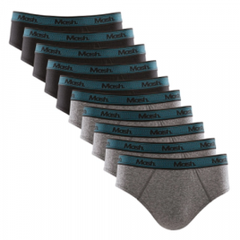 Kit 10 Cuecas Slip Masculina Algodão Cotton Mash na Americanas