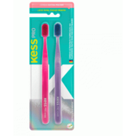 Kit 2 Escovas Dentais Kess Pro 6580 Extra Macias na Droga Raia