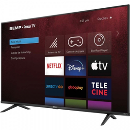 Smart TV Semp Roku LED 50” Rk8500 4k UHD HDR Wi-Fi Dual Band 4 HDMI 1 USB - 50RK8500 na Shoptime