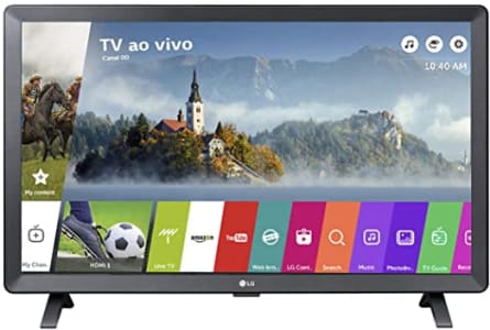 Smart TV LED 24″ Monitor LG 24TL520S, Wi-Fi, WebOS 3.5, DTV Machine Ready na Amazon
