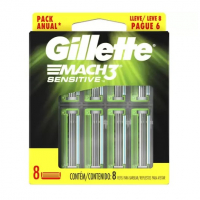 Carga Gillette Mach3 Sensitive - 8 Unidades na Magazine Luiza