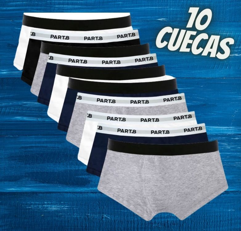 Kit de 10 cuecas Sunga Cotton Basic Part.B Sortido na Amazon