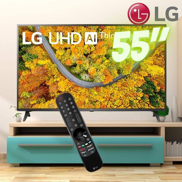Smart TV 55″ LG 4K LED 55UP7550 WiFi, Bluetooth, HDR, Inteligência Artificial ThinQ, Google, Alexa e Smart Magic – 2021 na Extra