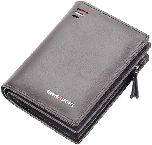 Carteira Masculina Swissport Vertical Zíper + Porta Moeda Cartões Cédulas na Amazon