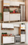 Cozinha Compacta Demóbile Dama com Balcão – Nicho para Micro-ondas 9 Portas 2 Gavetas na Magazine Luiza