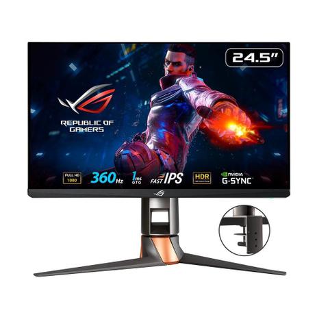 Monitor Gamer Asus ROG Swift 24.5′ IPS, 360 Hz, Full HD, 1ms, G-Sync, Nvidia Reflex, ROG Desk Mount Kit, HDR 10, HDMI/DisplayPort – PG259QNR – Magazine na Magazine Luiza