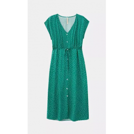 Lunender - Vestido Rayon Midi Estampado Verde na Posthaus