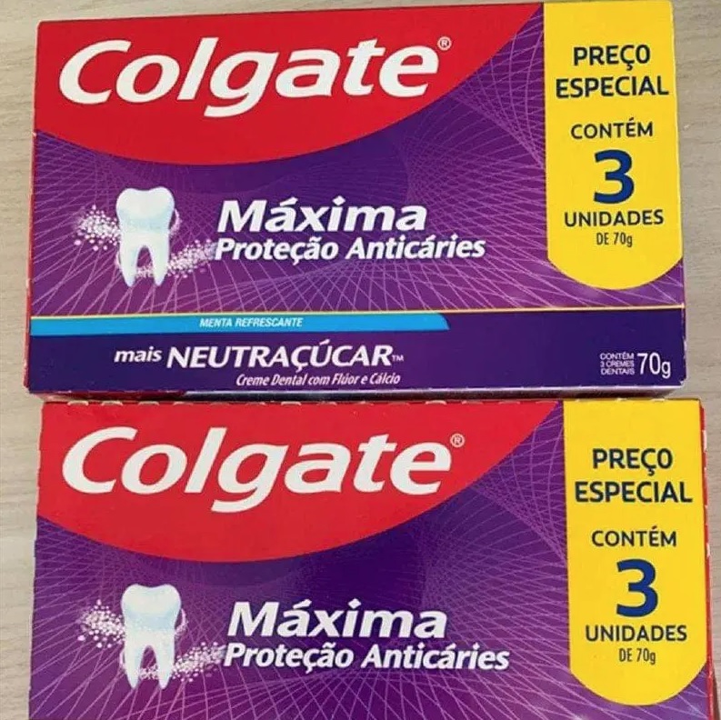 Creme Dental Colgate Máxima Proteção Anticáries mais Neutraçúcar 70g Promo Leve 3 Pague 2 na Amazon