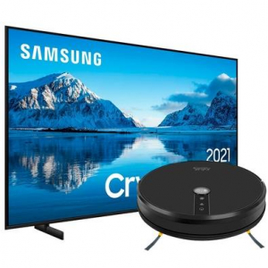 Samsung Smart TV 60´´ Crystal UHD 4K 60AU8000 + Robô Aspirador de Pó KaBuM! Smart 500 na KaBuM!