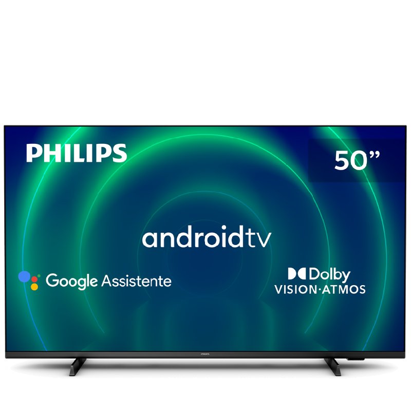 Smart TV Philips 50″ 4K UHD LED 50PUG7406/78 Dolby Vision e Dolby Atmos Tecnologia Inteligente Android na Girafa