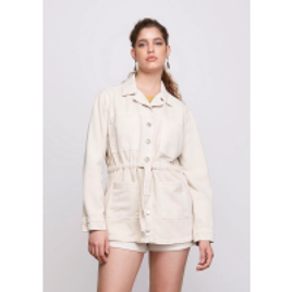 Casaco Parka Estonada Com Amarração - Off White na DZARM Hering - loja de roupas