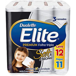 2 pacotes de Papel Higiênico Elite Premium Folha Tripla Soft  (Total 24 unidades) na Amazon